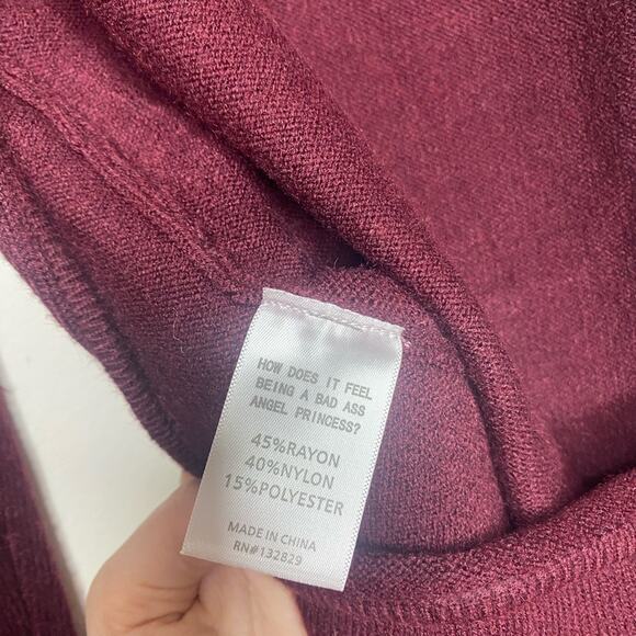LPA Women’s Small - Marie Sweater in Wine Red  - Cutout Back - Picture 10 of 10